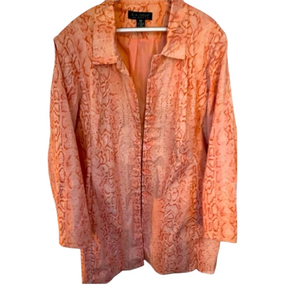 Dialogue Jacket, Snake, Animal Print, Sz 28, 4X, Lined, Trench coat, Feminine